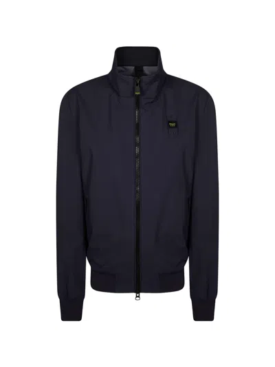 Blauer Anson Zip-up Bomber Jacket In Blue