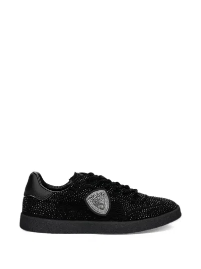 Blauer Aurora Crystal-embellished Logo-patch Sneakers In Black