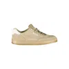 Blauer Beige Polyester Sneaker In Gold