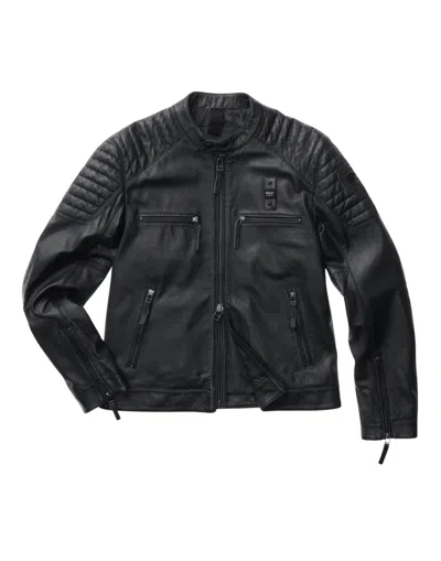 Blauer Black Crossland Leather Jacket