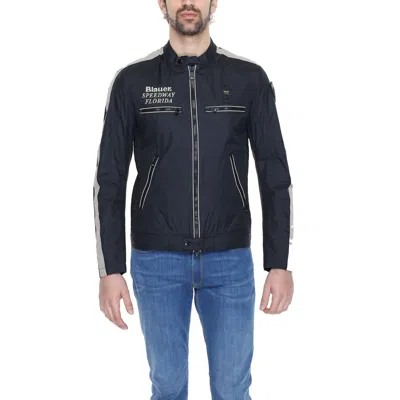 BLAUER BLAUER BLACK POLYAMIDE BIKER MEN'S JACKET