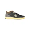 Blauer Sleek Black Lace-up Sneakers With Contrast Details In Black