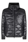 Blauer Black Wave Quilted Hooded Elastic Trim Polyester Down Jacket