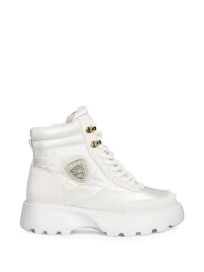 Blauer Blanca Quilted Boots In White