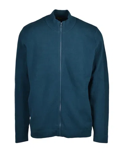 Blauer Blue Cotton-blend Zip Cardigan In Green