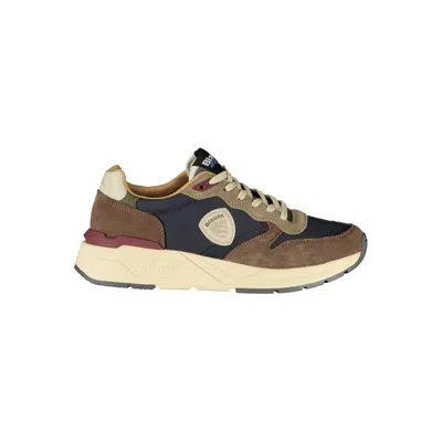 Blauer Blue Leather Men Sneaker In Brown