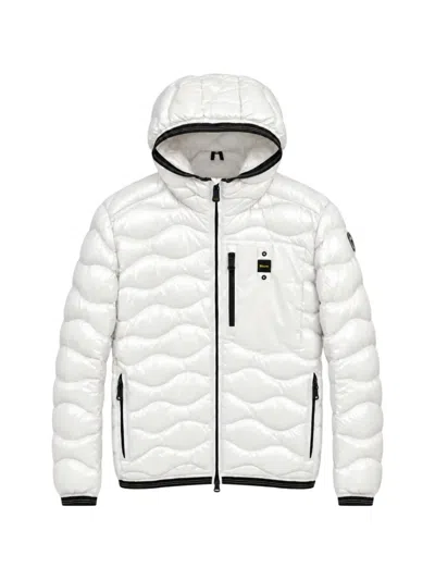 Blauer Kids' Brinton Quilted Hooded Coat In White