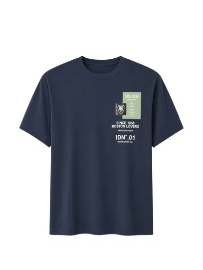 Blauer Brush Graphic-print Short-sleeve T-shirt In Blue