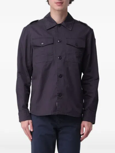 Blauer Button-up Chest-pocket Shirt In Black