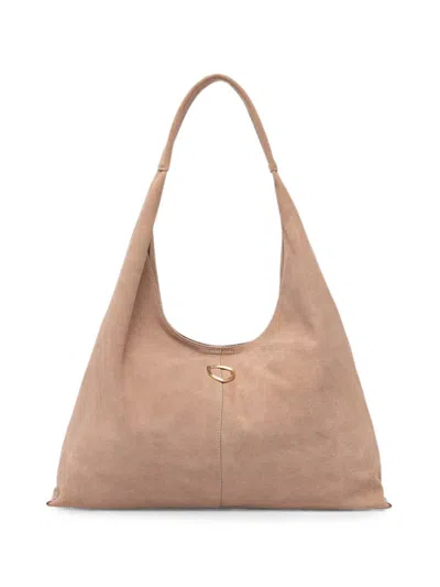 Blauer Calf Suede Logo-plaque Tote Bag In Neutral