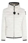 Blauer Quilted White Puffer Jacket With Hood In White