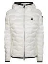 Blauer Wave Pattern Down Jacket Camelia In White
