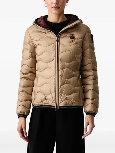Blauer Camelia Wave-quilted Hooded Jacket In Neutral