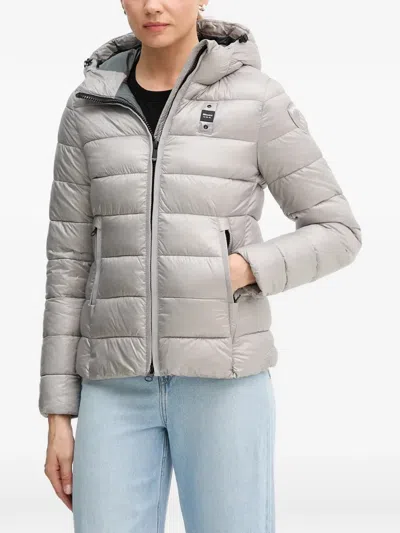 Blauer Caroll Quilted Hooded Jacket In Gray