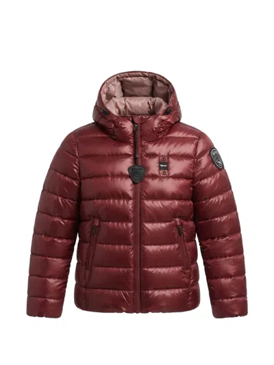 Blauer Kids' Caroll Quilted Hooded Jacket In Red