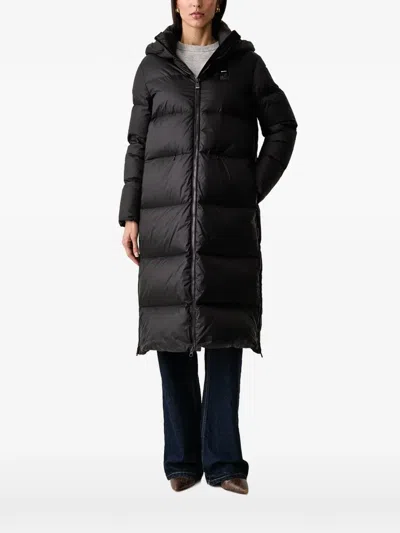 Blauer Celia Quilted Hooded Coat In Black