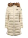 Blauer Kristin Long Down Jacket With Fur In Neutral