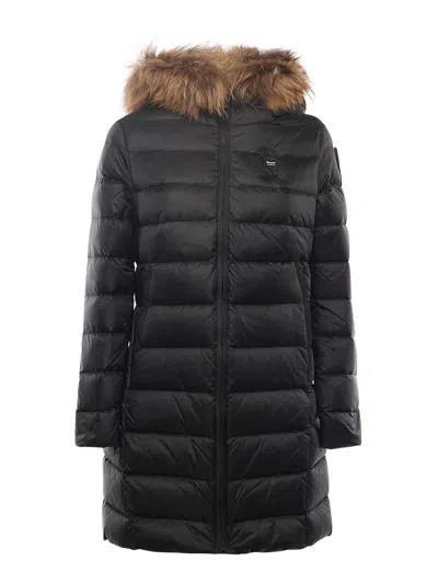 Blauer Kristin Long Down Jacket With Fur In Multi