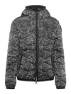 Blauer Camellia Wave-print Down Jacket In Red