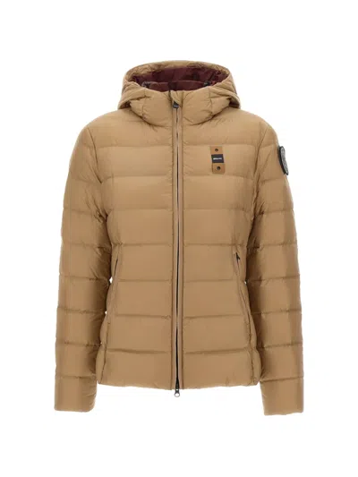 Blauer Charme Quilted Puffer Jacket In Brown