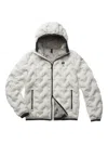 Blauer Quilted Down Jacket With Wave Pattern In White