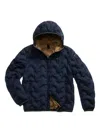 Blauer Chevron-quilted Hooded Jacket In Blue
