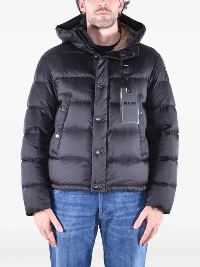 Blauer Clipper Hooded Padded Coat In Black
