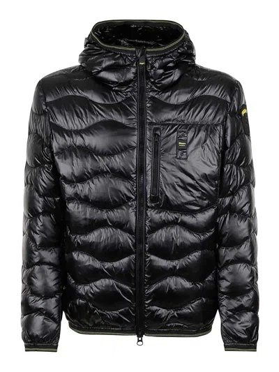 Blauer Quilted Down Jacket With Hood In Black