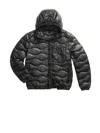 Blauer Horizontal Wave-quilted Down Jacket With Functional Details In Black