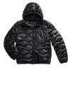 Blauer Horizontal Wave-quilted Down Jacket With Functional Details In Black
