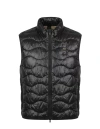 Blauer Quilted-wave Gilet In Black