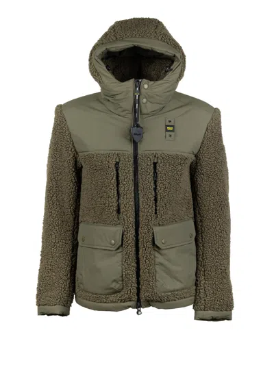Blauer Wilcock Hooded Panelled Jacket In Green