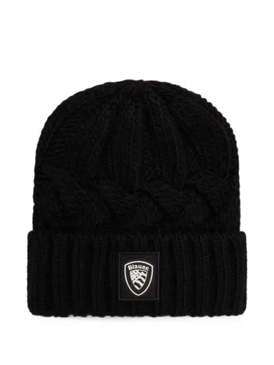Blauer Corwin Cable-knit Beanie Hat In Black