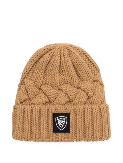 Blauer Corwin Cable-knit Beanie Hat In Brown
