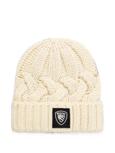 Blauer Corwin Cable-knit Beanie Hat In Neutral