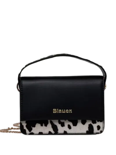 Blauer Cow-print Mini Bag In Black
