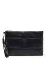 Blauer Crest-appliqué Clutch Bag In Black