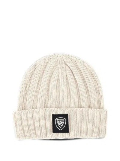 Blauer Cutter Ribbed Beanie Hat In Neutral