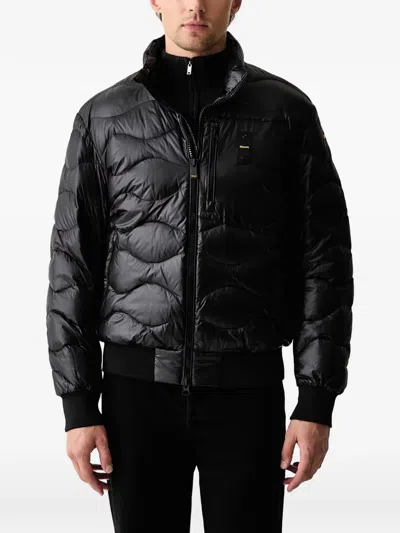 Blauer Daniel Wave-quilted Padded Jacket In Black