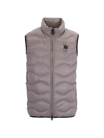 Blauer Danny Padded Zipped Gilet In Gray