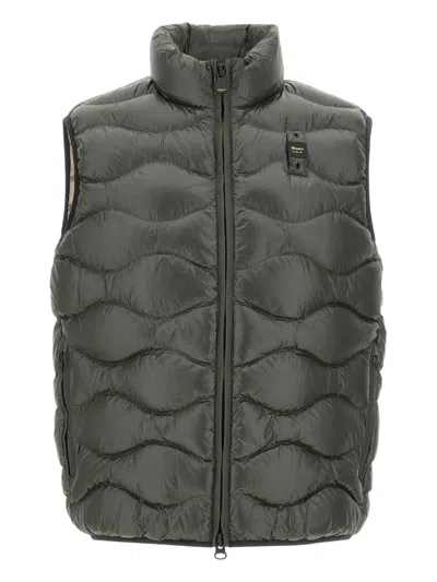 Blauer Danny Wave Quilted Gilet In Gray