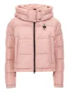 Blauer Detachable Hood Quilted Puffer Jacket In Pink
