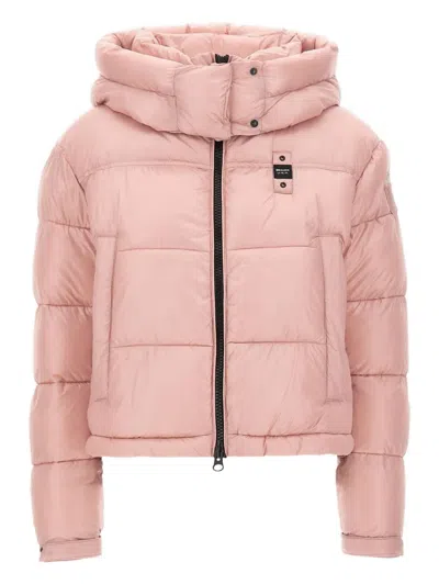 Blauer Detachable Hood Quilted Puffer Jacket In Pink