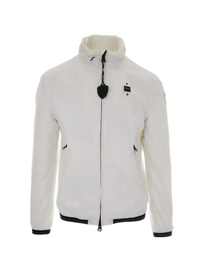 BLAUER DIMOCK LOGO-PATCH ZIP-UP JACKET