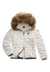 Blauer Down Jacket With Fur Edge Atdie Bambina  In Gold