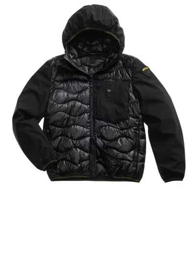 Blauer Down Jacket With Mixed Padding Albert In Black