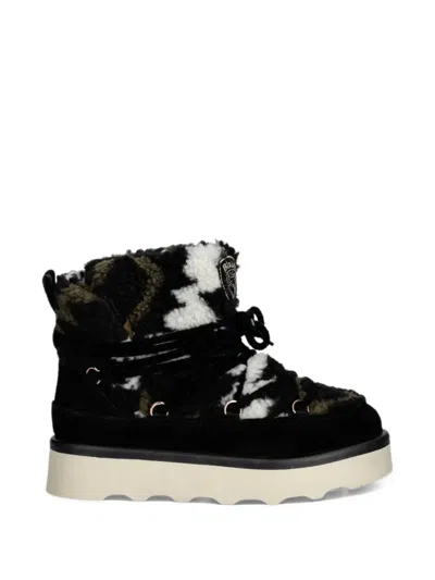 Blauer Doyle 01 Camouflage-print Ankle Boots In Black
