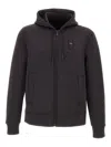 Blauer Drawstring Zipped Hoodie In Black