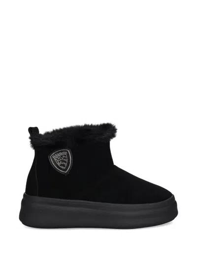 Blauer Emery02 Emblem Faux-fur Boots In Black