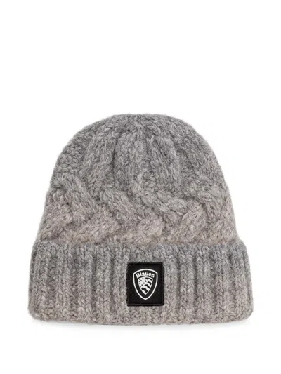 Blauer Euclid Cable-knit Beanie Hat In Gray